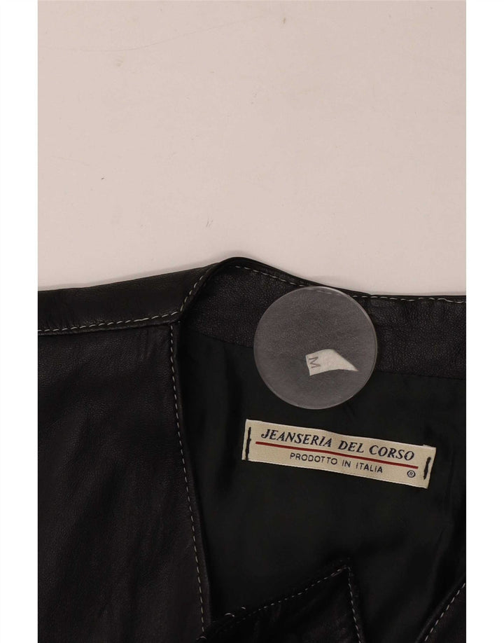 Jeanseria Del Corso Dame Lædervest UK 12 Medium Sort