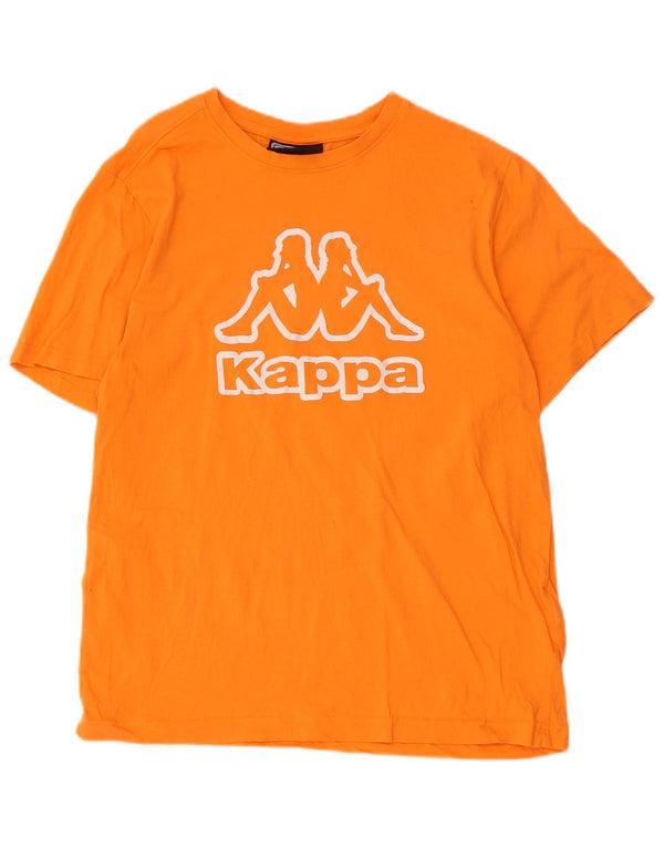 Kappa Dame Grafisk T-Shirt Top UK 14 Medium Orange Bomuld