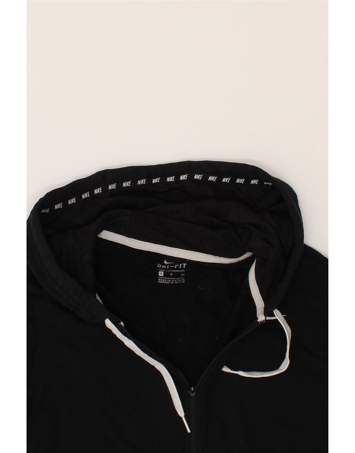 NIKE Mens Dri Fit Zip Hoodie Sweater Small Black Cotton Vintage Nike and Second-Hand Nike from Messina Hembry 