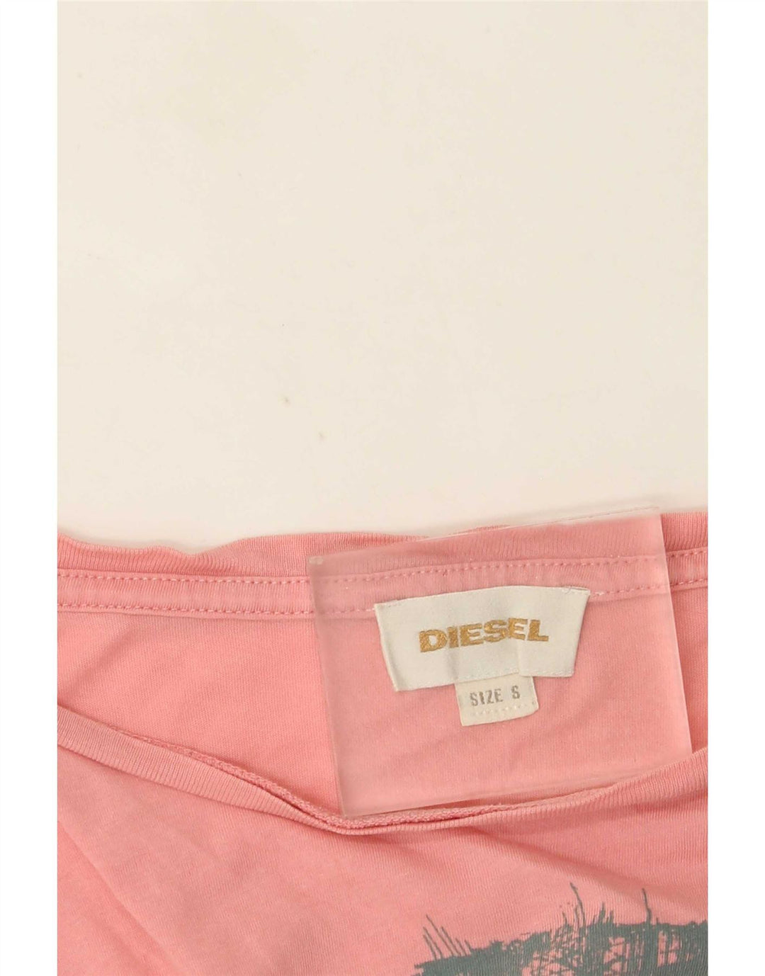 Diesel Dame Grafisk T-Shirt Top UK 10 Small Pink