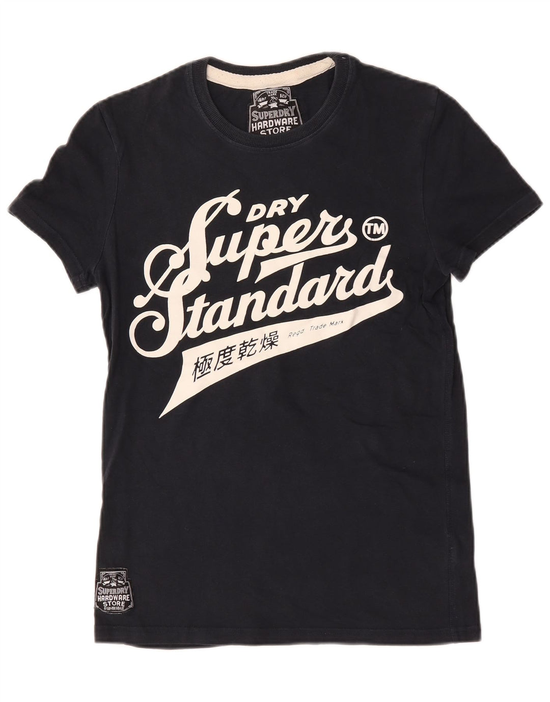 Superdry Grafisk T-shirt top til mænd, lille marineblå bomuld