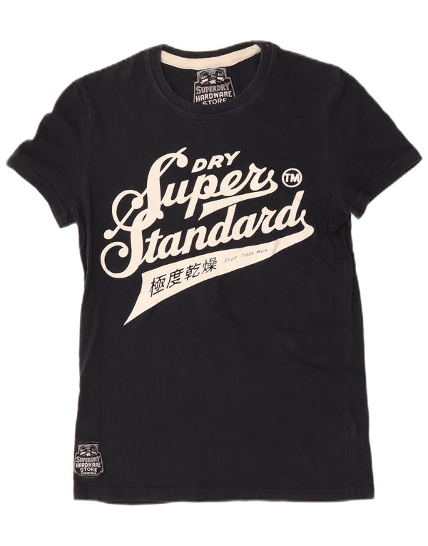 Superdry Grafisk T-shirt top til mænd, lille marineblå bomuld