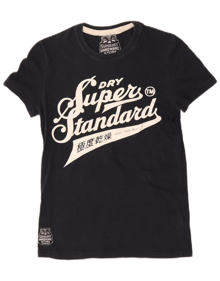 Superdry Grafisk T-shirt top til mænd, lille marineblå bomuld