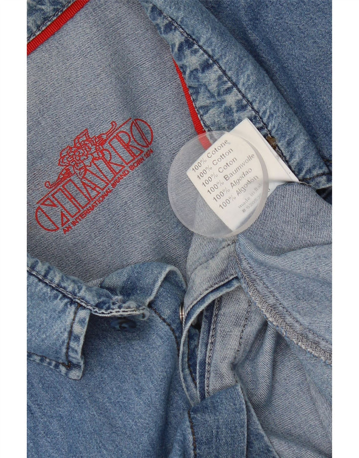 Charro Denimskjorte til mænd Stor blå bomuld