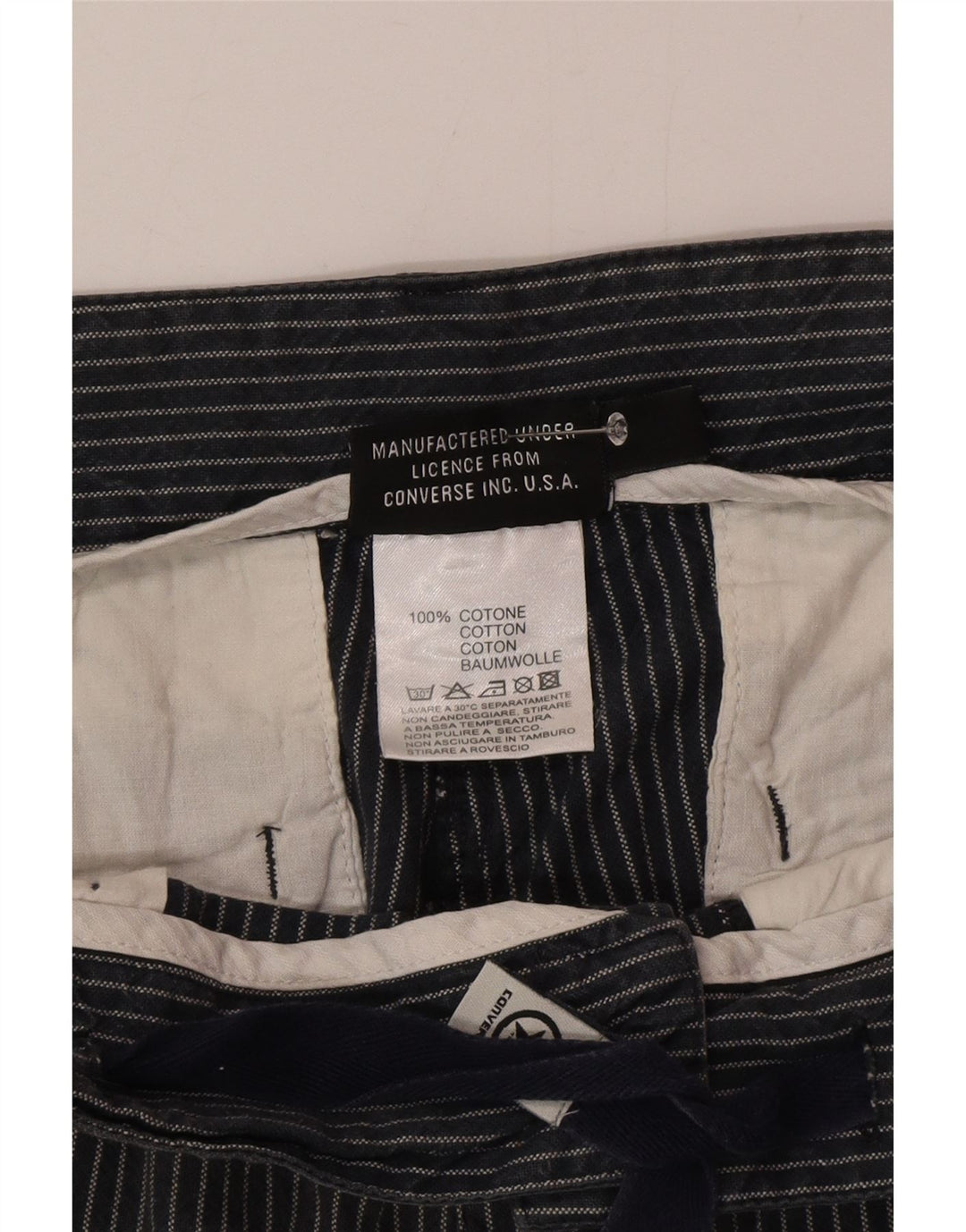 Converse Chino Shorts til mænd Medium W32 Gråstribet bomuld