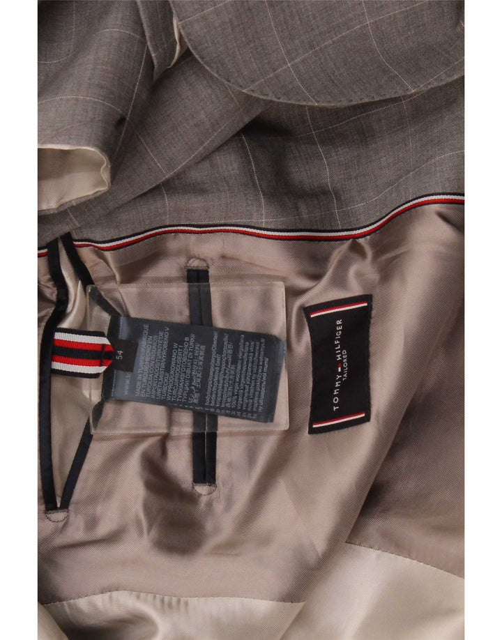 Tommy Hilfiger Herre skræddersyet 2-knaps blazerjakke IT 54 2XL grå ternet