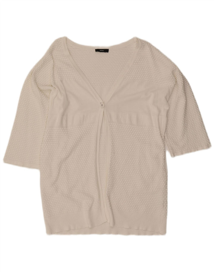 Diesel dame 3/4 ærmet oversized cardigan sweater UK 10 Small White