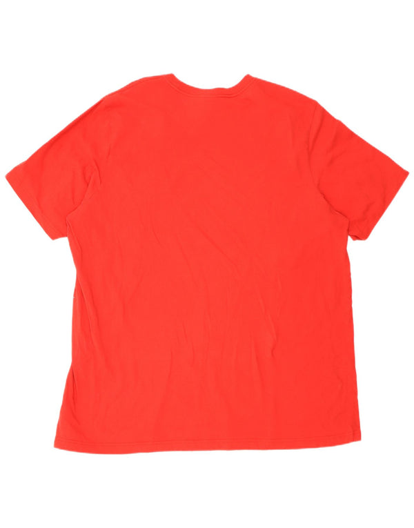 Adidas Mens T-Shirt Top 2XL Red Cotton