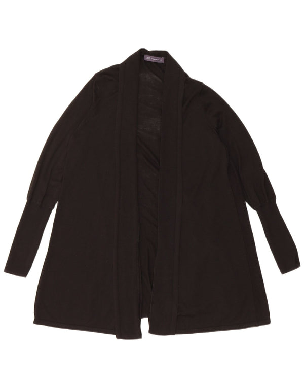 Marks & Spencer Womens Longline Open Cardigan Sweater UK 12 Medium Black