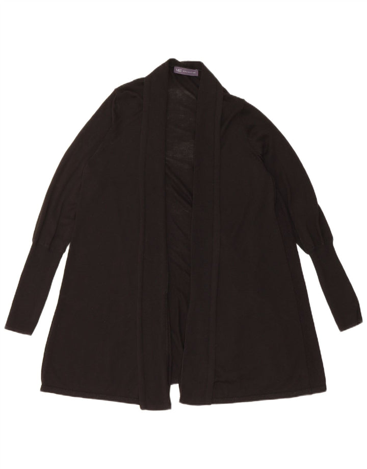 Marks & Spencer Dame Longline Open Cardigan Sweater UK 12 Medium Black