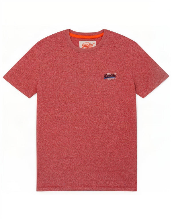 Superdry T-shirt top til mænd XS Rød Flecked