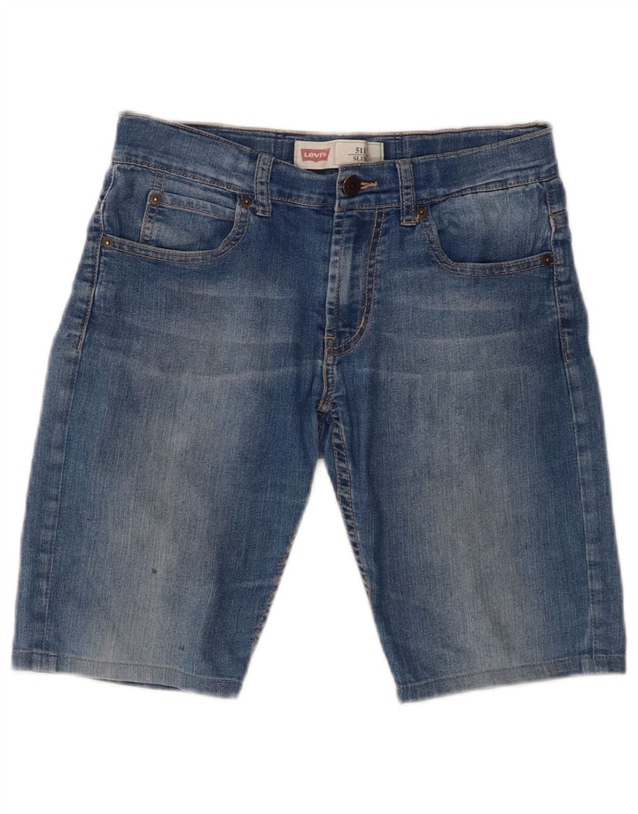 LEVI'S Womens 511 Slim Denim Shorts W28 Medium Blue Cotton