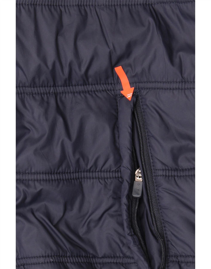 UMBRO Mens Hooded Padded Jacket UK 38 Medium Navy Blue Polyester Vintage Umbro and Second-Hand Umbro from Messina Hembry 