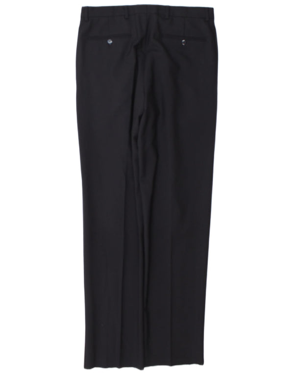 Vintage Mens Pegged Suit Trousers IT 48 Medium W32 L34 Navy Blue Wool