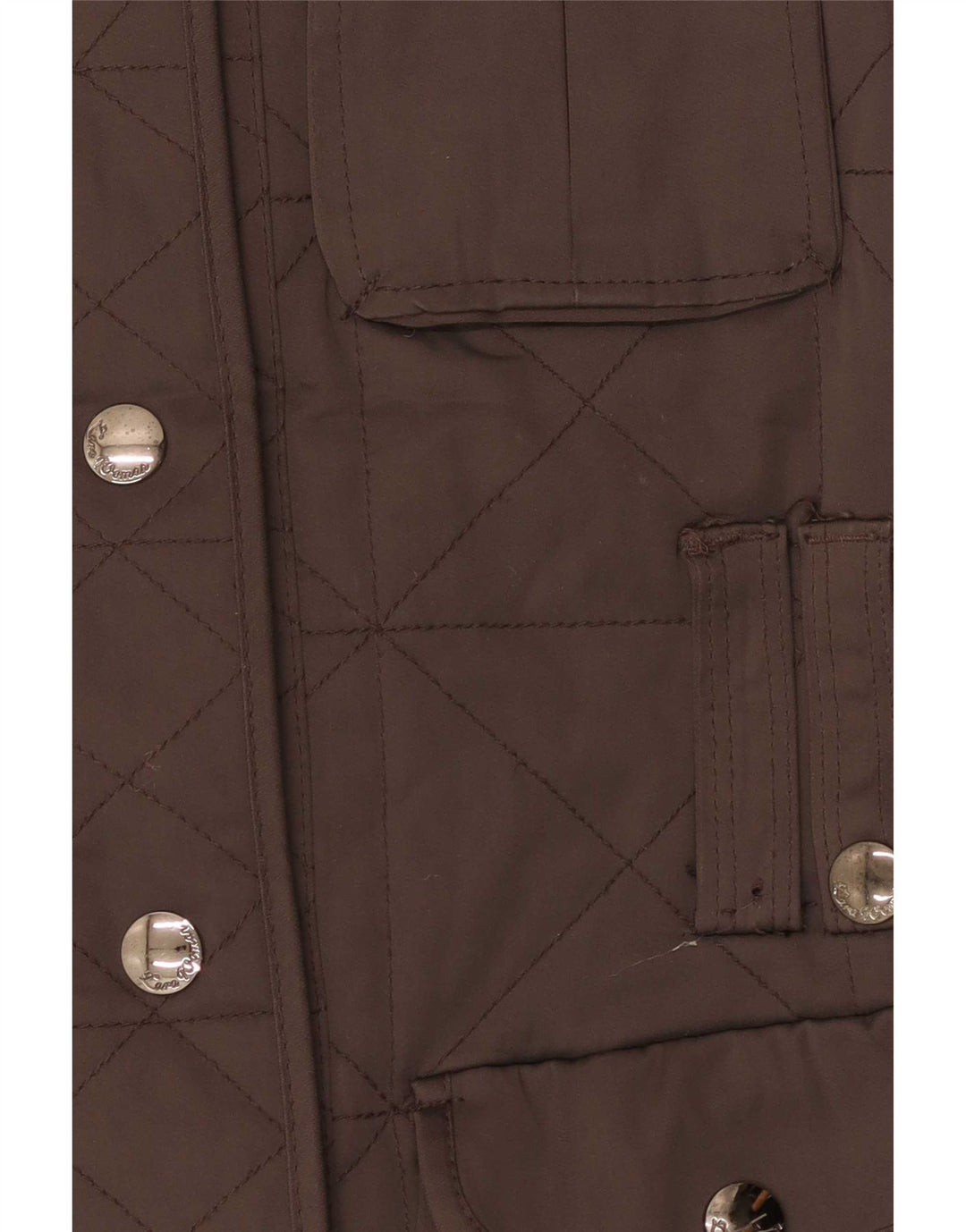 Zara Quiltet jakke til kvinder UK 12 Medium Brun Polyester