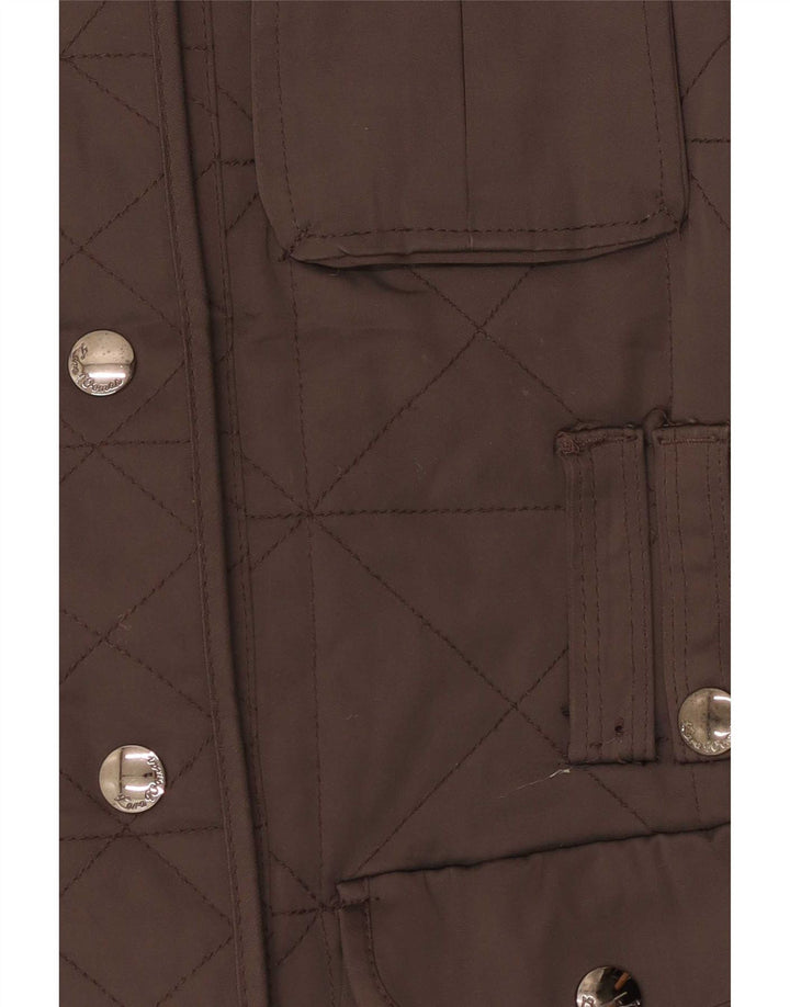 Zara Quiltet jakke til kvinder UK 12 Medium Brun Polyester