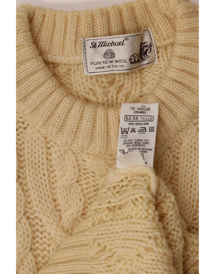 St Michael Herre Crew Neck Jumper Sweater Stor gul uld