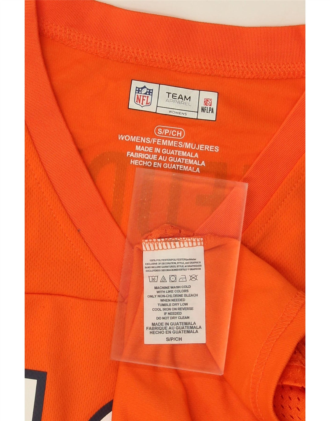 NFL Womens Denver Broncos Graphic T-Shirt Top UK 10 Small Orange Polyester