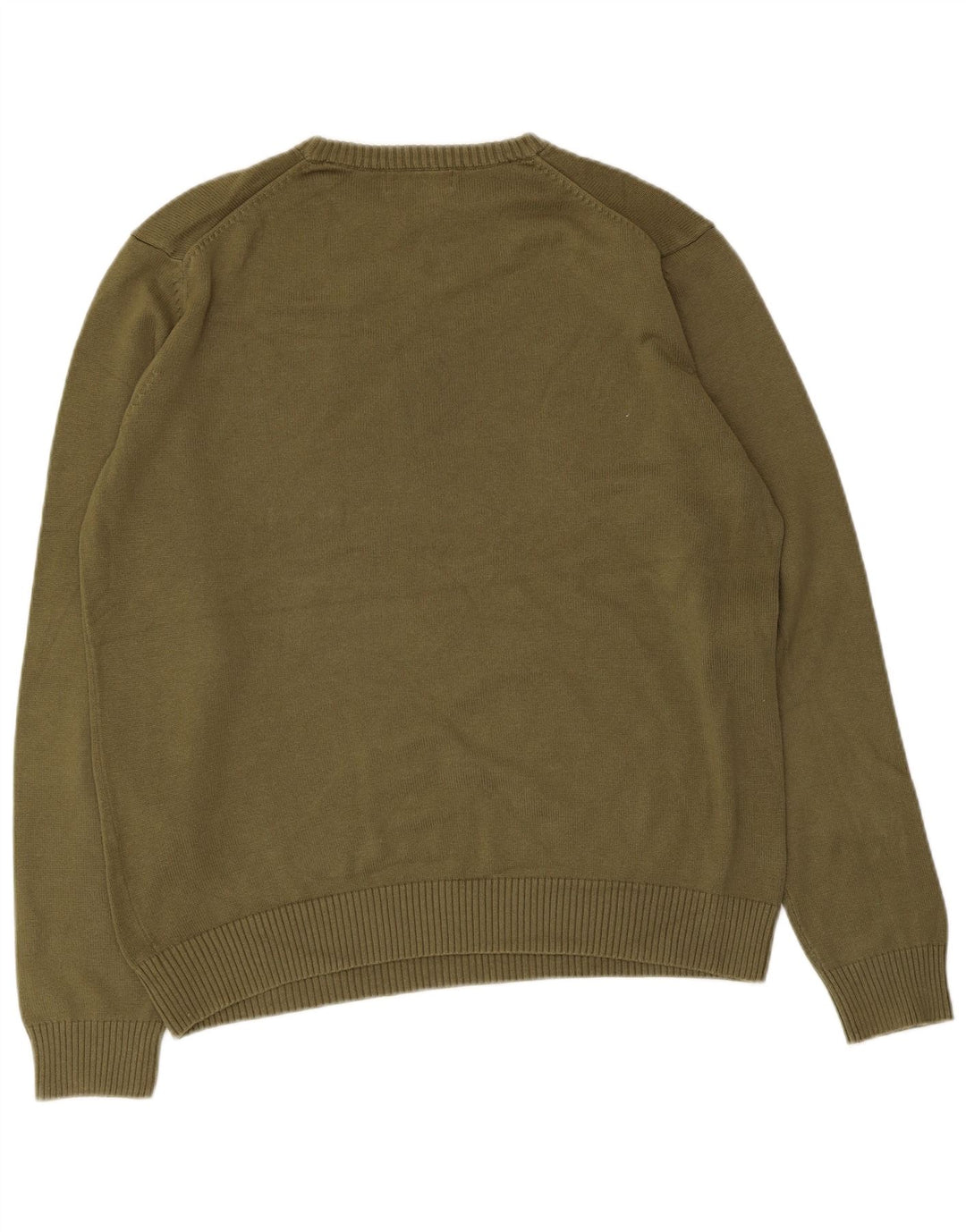 Marks & Spencer Herre Blue Harbor Crew Neck Jumper Sweater Medium Khaki