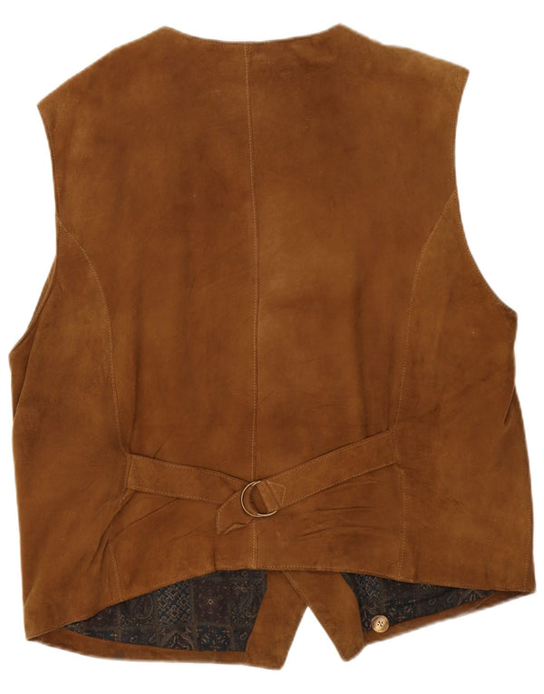 Vintage herre ruskind vest IT 56 XL brunt læder
