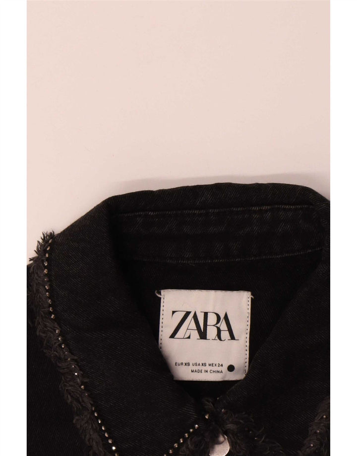 Zara Western Oversized denimjakke til kvinder DK 6 XS Sort