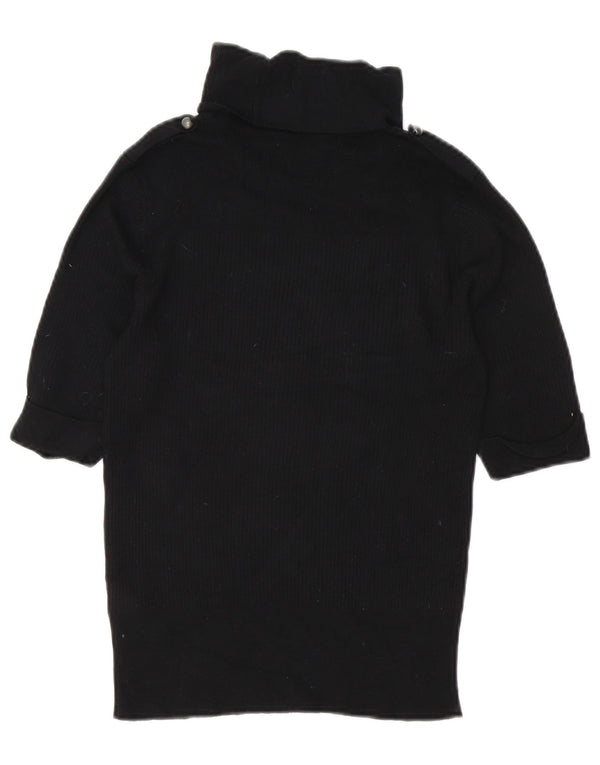 Marks & Spencer Dame Roll Neck Jumper Sweater UK 14 Large Black