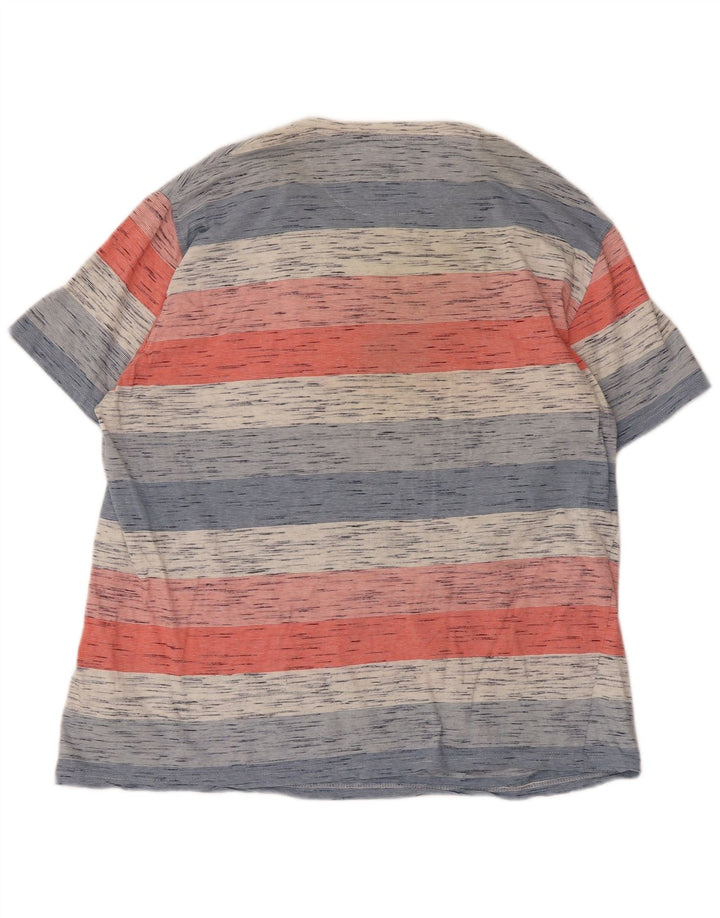 James Pringle Herre T-shirt Top Stor flerfarvet stribet bomuld