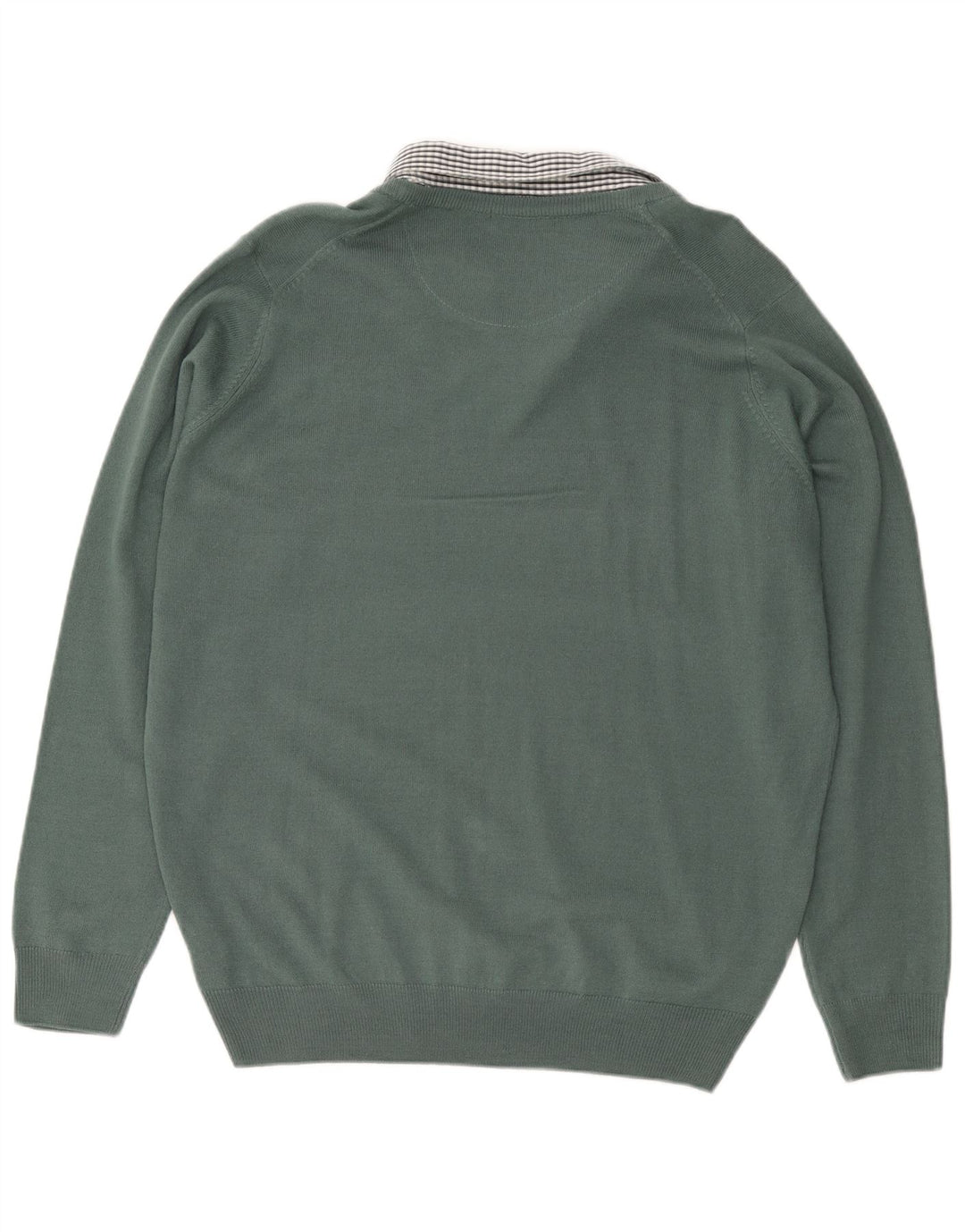 JAMES PRINGLE Herre V-hals sweater Stor grøn ternet akryl