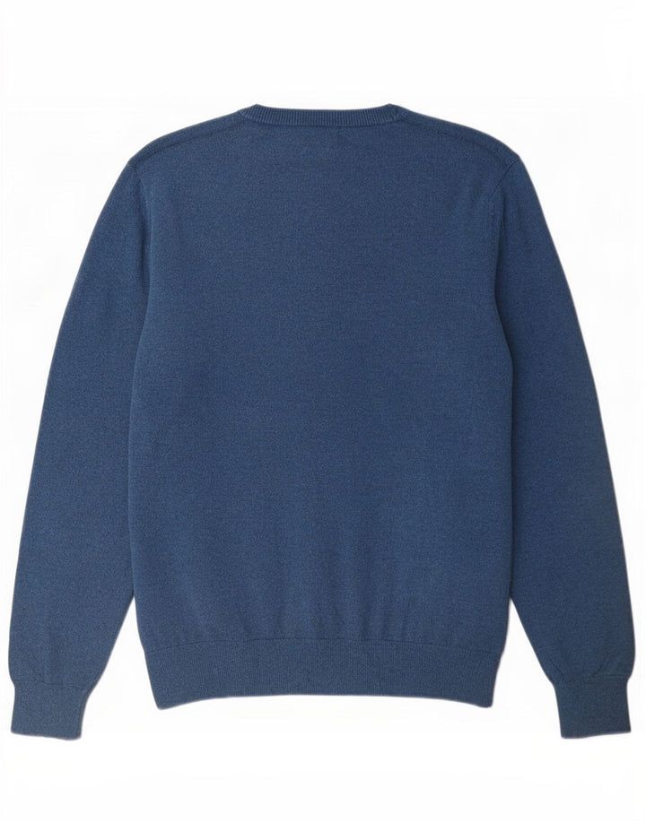 Marks & Spencer Herre V-hals sweater mellemblå bomuld