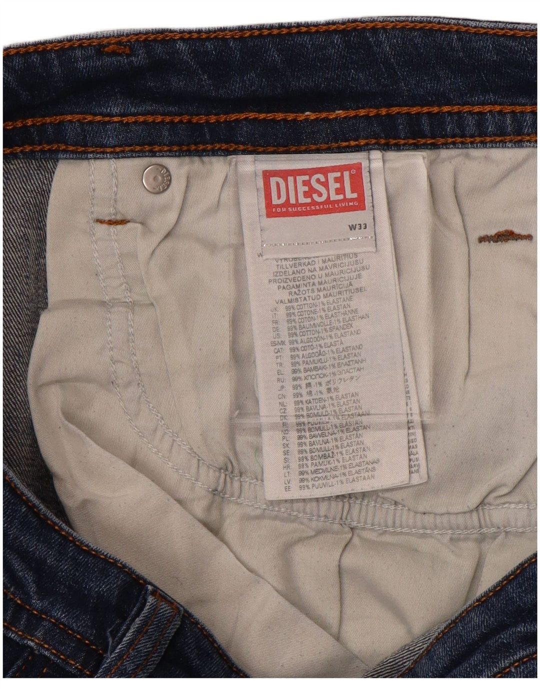 Diesel Herre Skinny Jeans W33 L32 Blå Bomuld