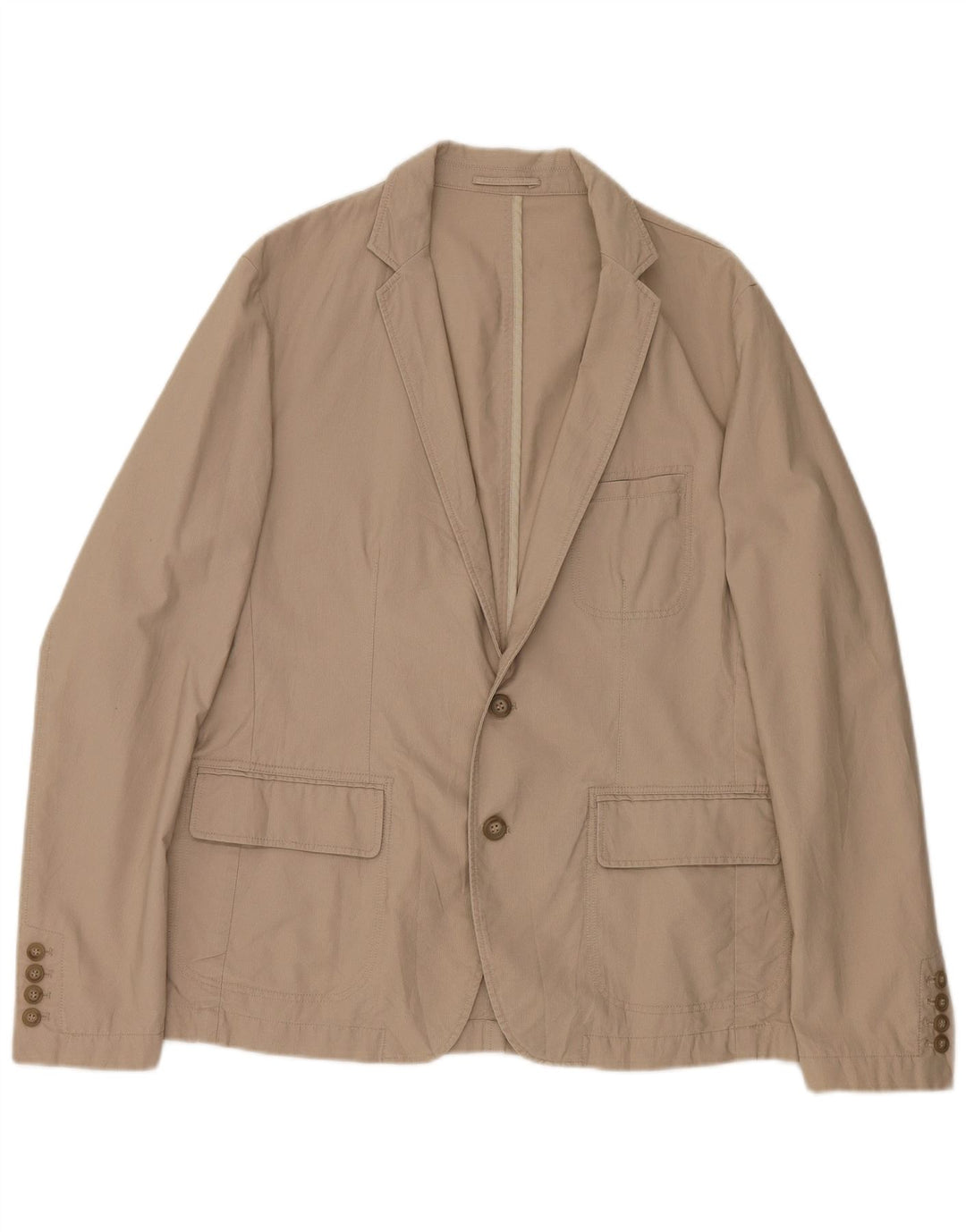 ZARA Herre 2-knaps blazerjakke EU 54 XL Beige Bomuld