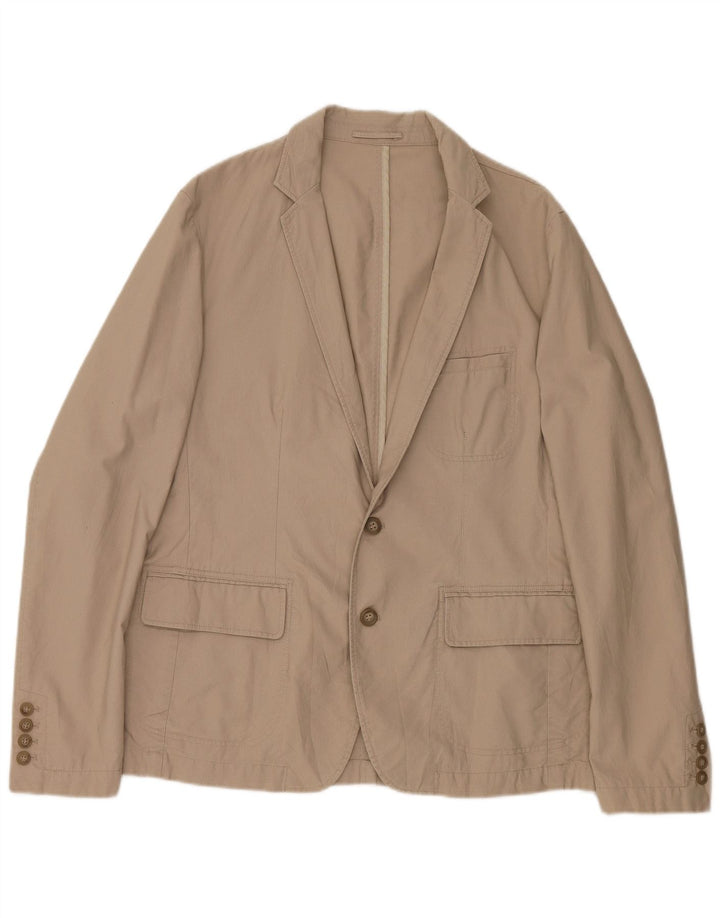 ZARA Herre 2-knaps blazerjakke EU 54 XL Beige Bomuld