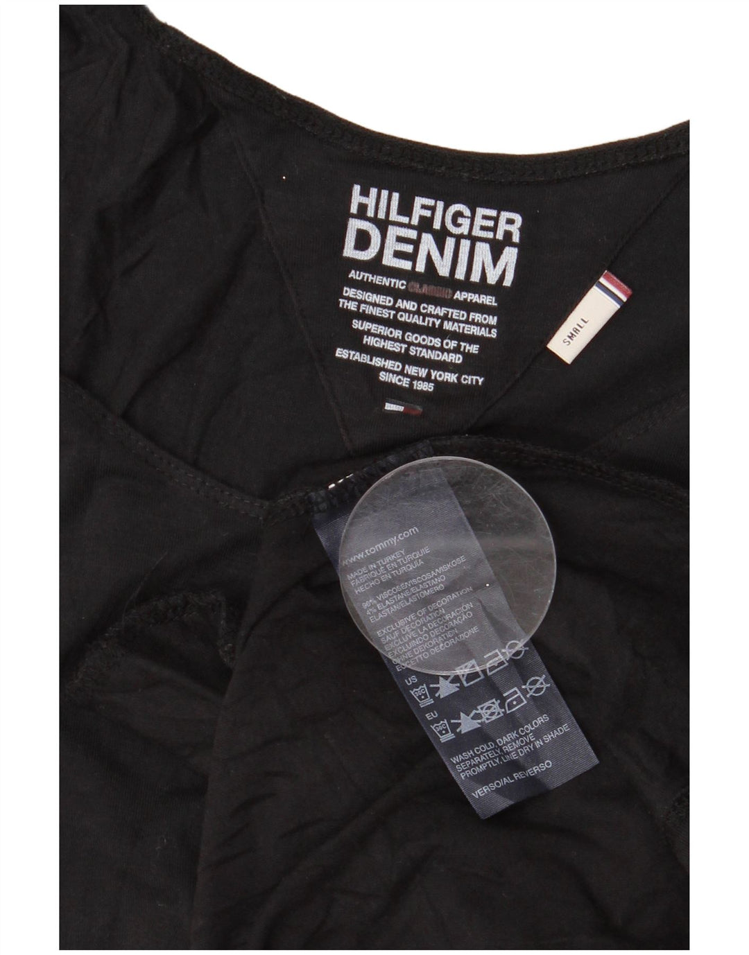 Tommy Hilfiger Dame Ærmeløs Basic Kjole UK 10 Small Black Viscose