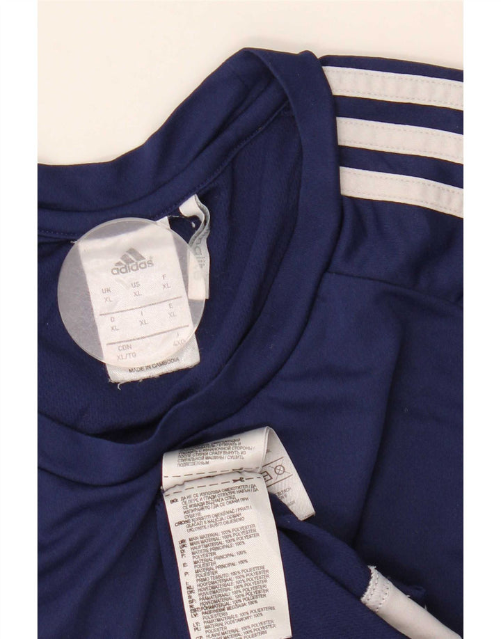 Adidas Herre Climalite T-Shirt Top XL Marineblå Colourblock Polyester