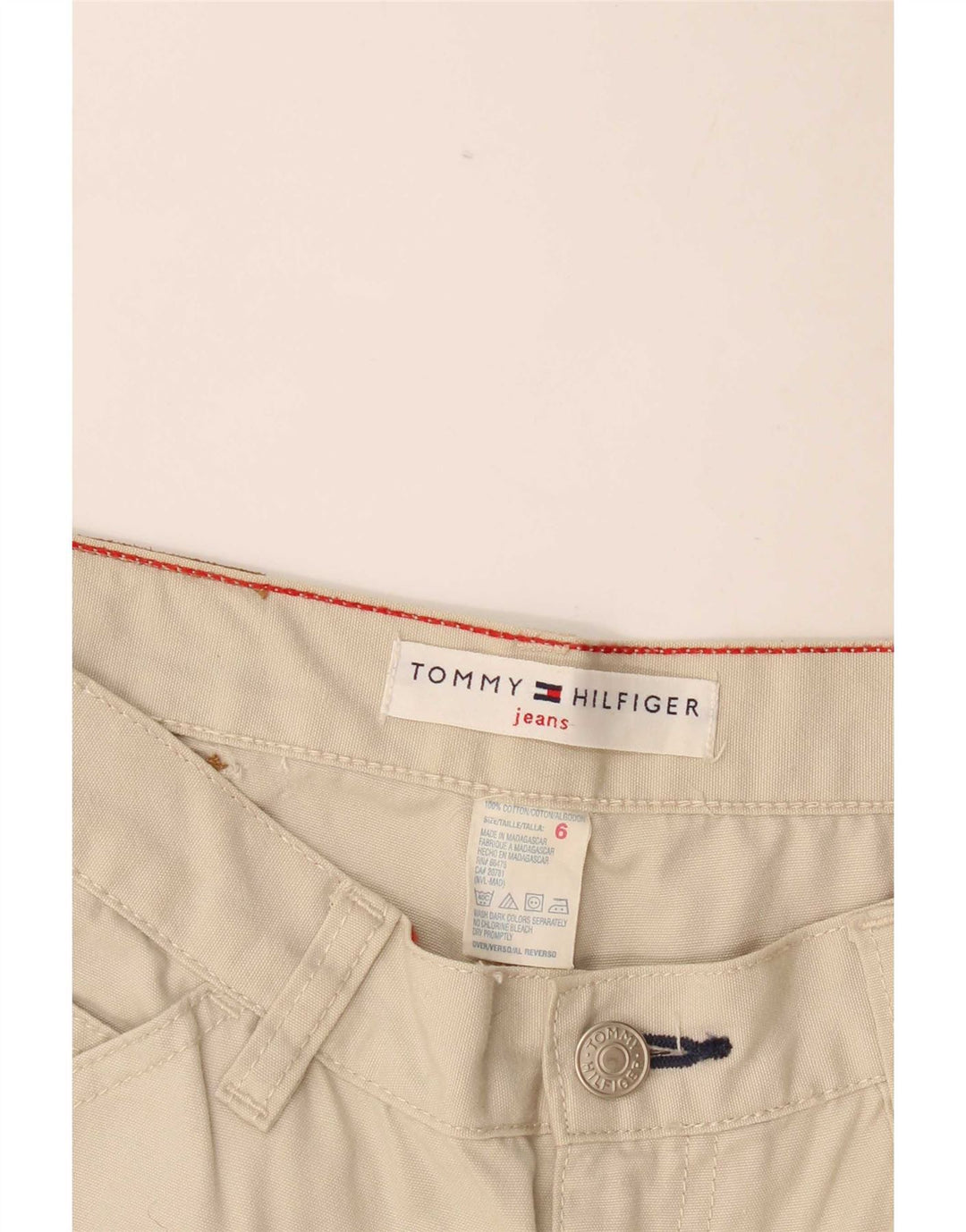 Tommy Hilfiger Dame Cargo Cropped Trousers US 6 Medium W28 L24 White