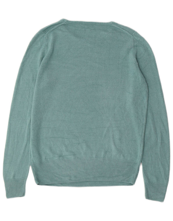 Marks & Spencer Dame Boat Neck Jumper Sweater UK 10 Small Blue Acryl
