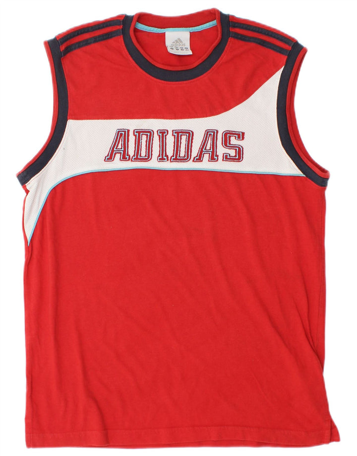 Adidas Herre Grafisk Vest Top Medium Rød Bomuld