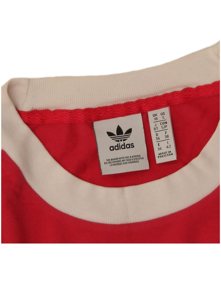 Adidas Dame Top Langærmet UK 10 Lille Rød Colourblock