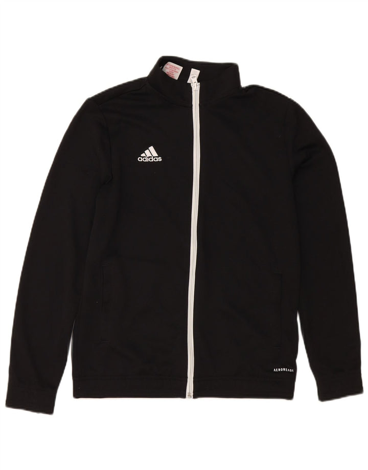 Adidas Boys Aeroready Tracksuit Topjakke 13-14 År Sort Polyester