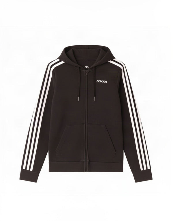 Adidas hættetrøje med lynlås til kvinder UK 4/6 XS Sort bomuld