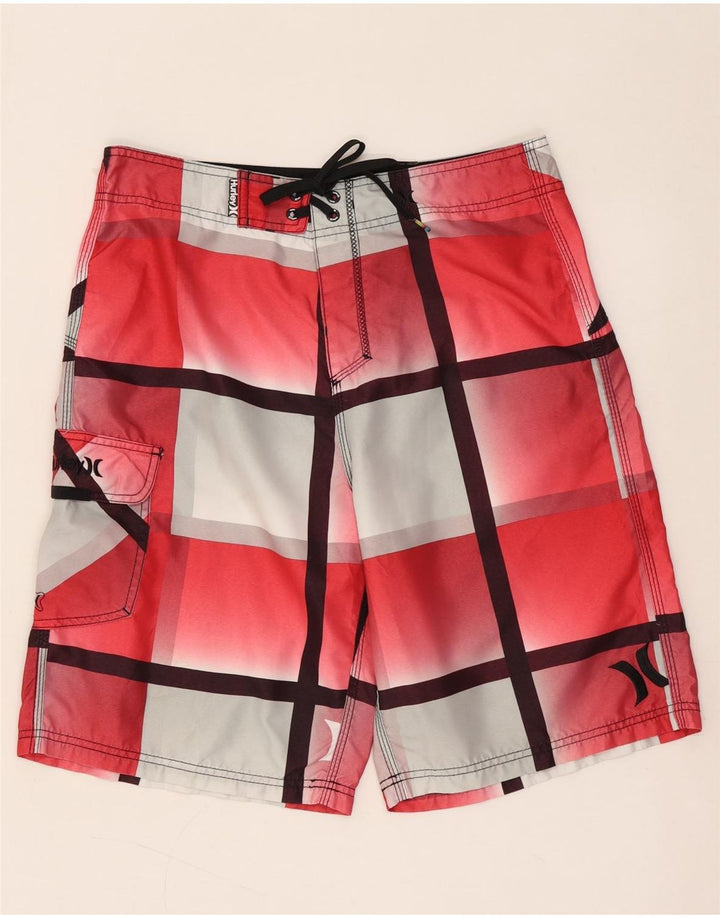 HURLEY Badeshorts til mænd Medium rød ternet polyester
