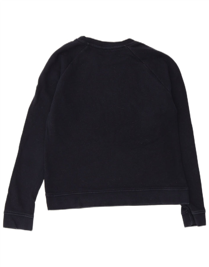 WHISTLE Dame Weekend Graphic Sweatshirt Jumper UK 10 Small Navy Blue