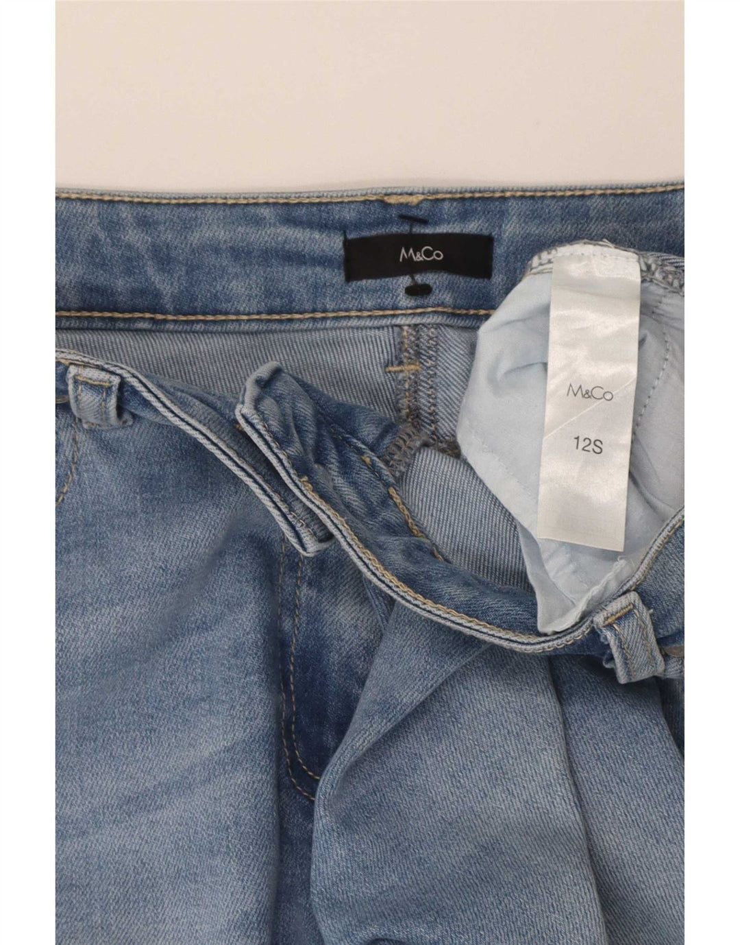 M&Co Dame Slim Jeans UK 12 Medium W32 L27 Blå Bomuld
