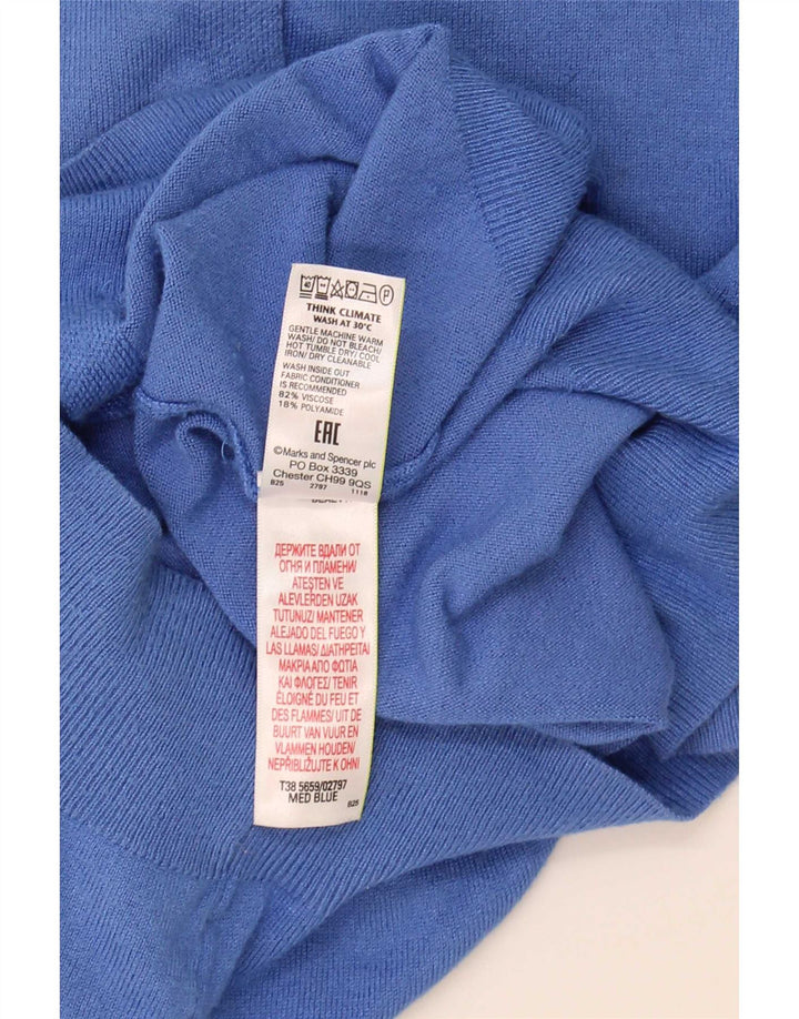 Marks & Spencer Dame Cardigan Sweater UK 12 Medium Blue Viscose
