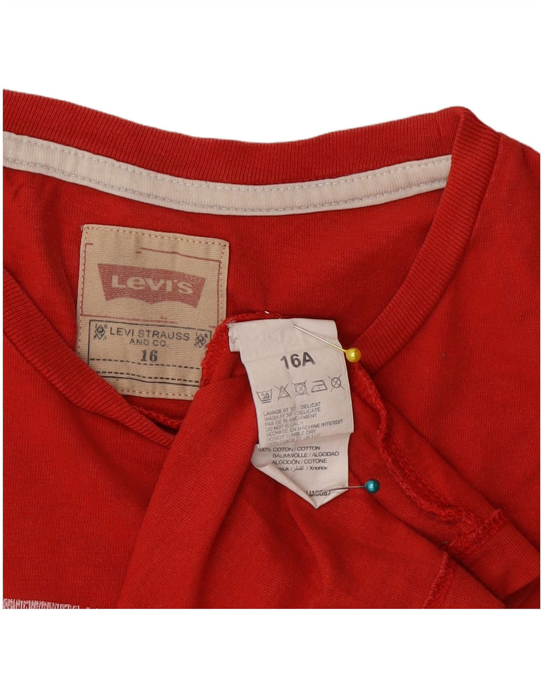 Levi's Boys Grafisk T-Shirt Top 15-16 År Rød Bomuld