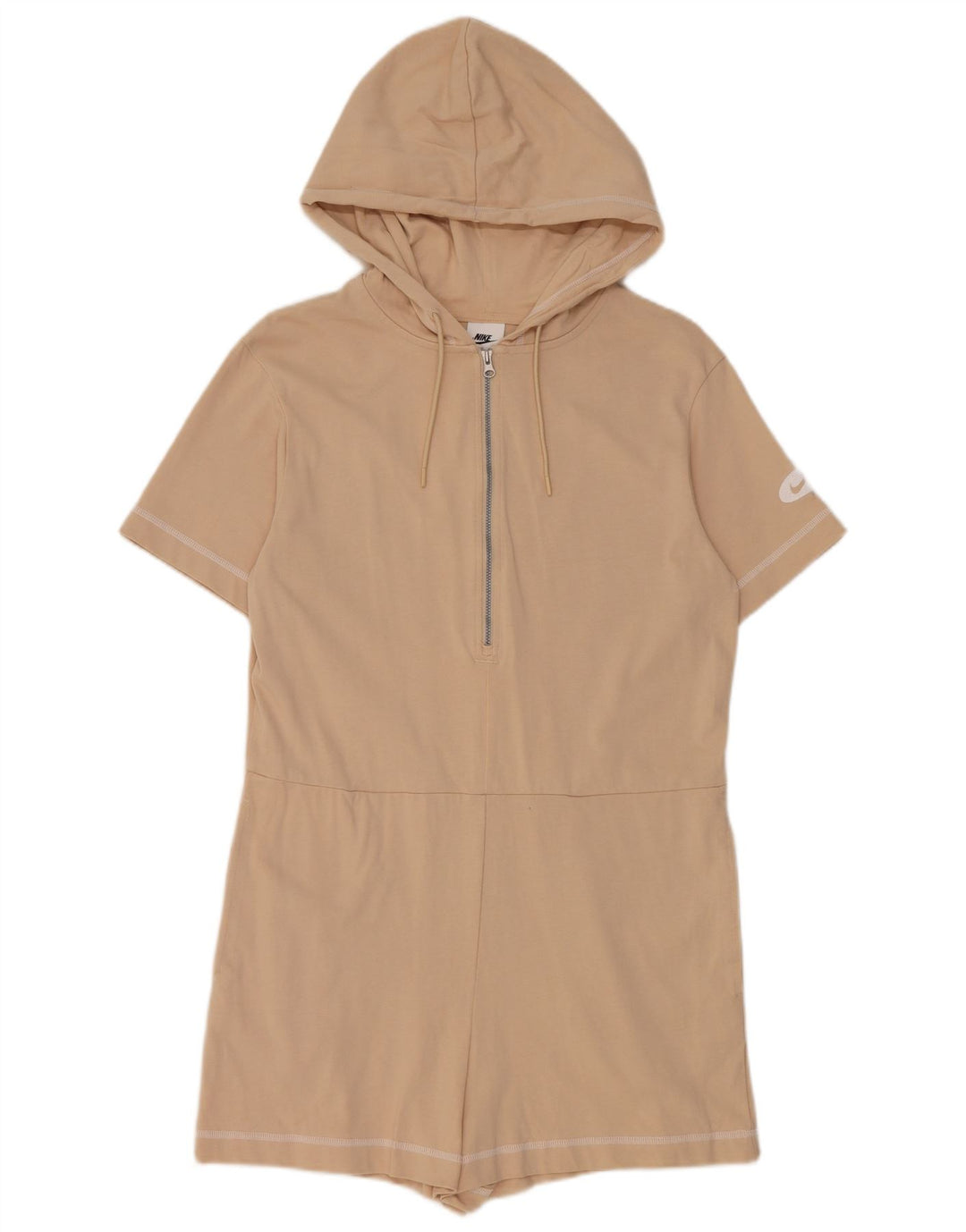 Nike Dame Hætte Playsuit UK 12 Medium Beige Bomuld