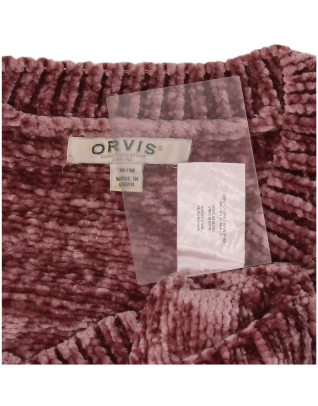 ORVIS Dame V-hals sweater UK 14 Medium Maroon Polyester