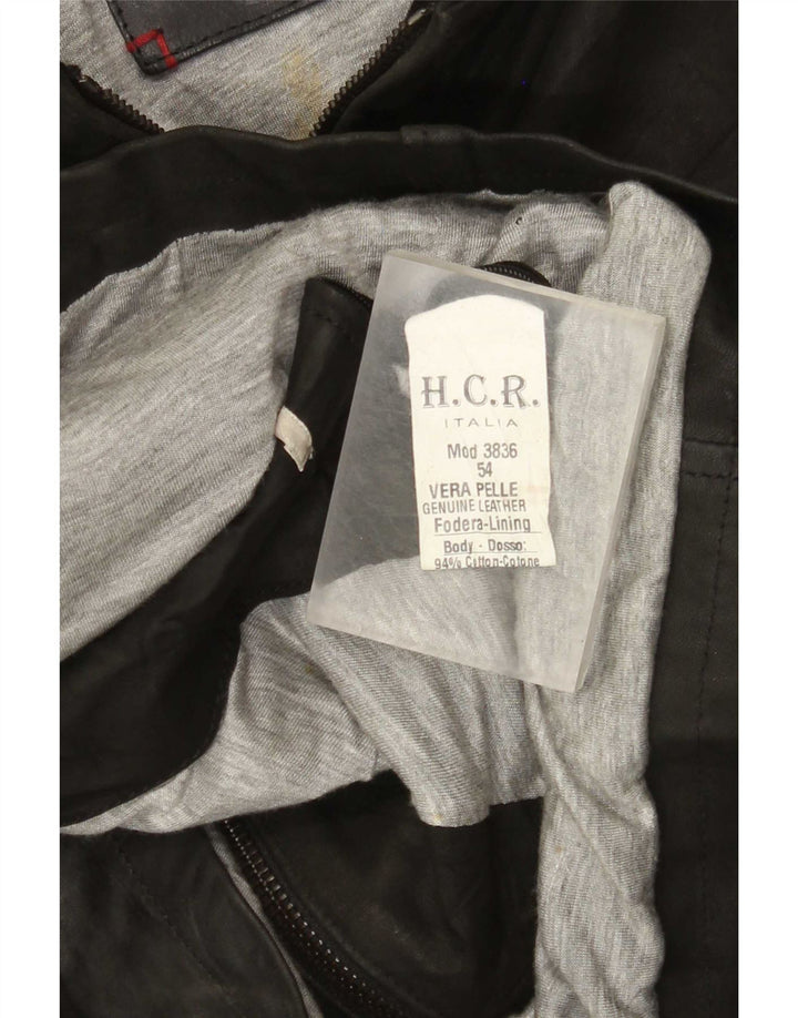 Vintage Herre Læderjakke UK 38 Medium Sort Læder