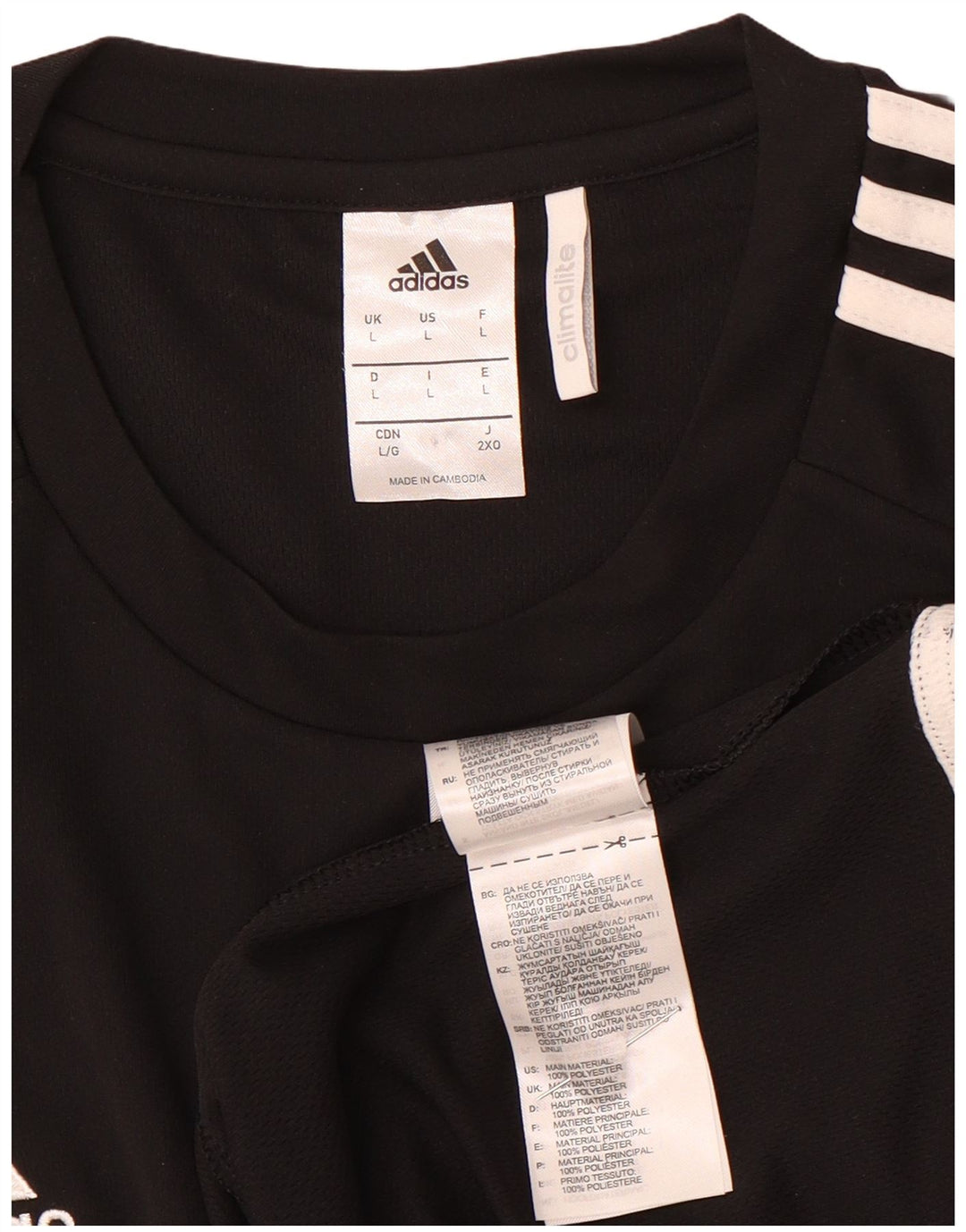 Adidas Herre Climalite T-Shirt Top Stor Sort Colourblock Polyester