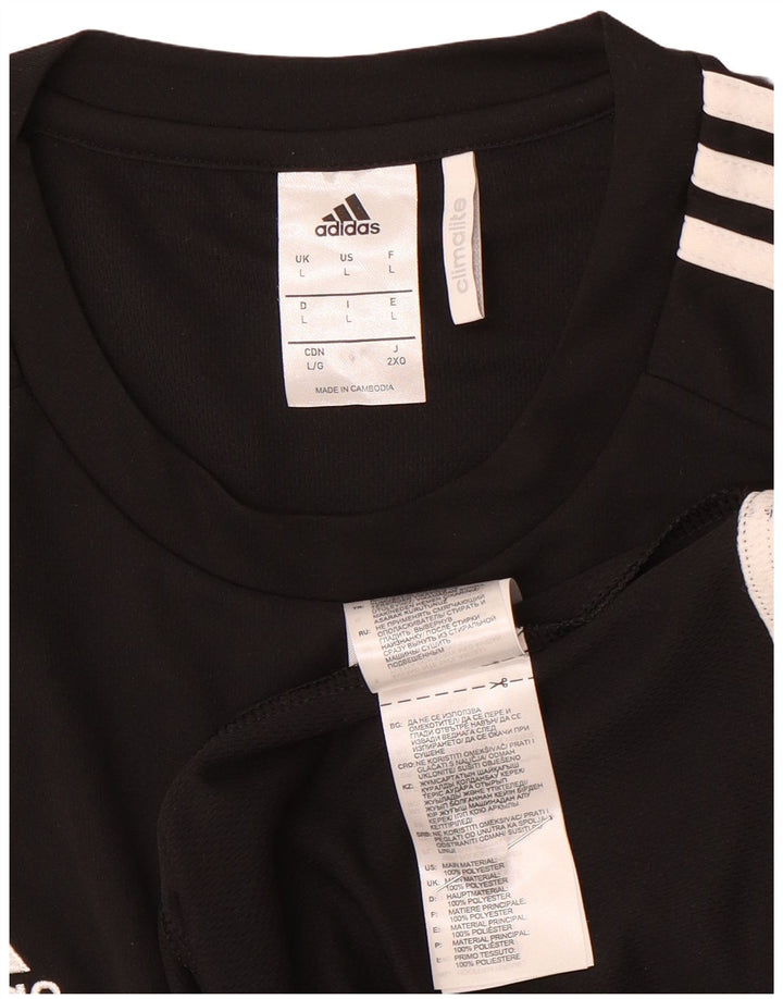 Adidas Herre Climalite T-Shirt Top Stor Sort Colourblock Polyester